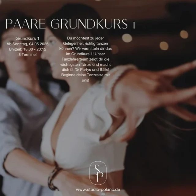Beginne deine Tanzreise mit dem Grundkurs 1, im Studio Polanc!

Unter der inspirierenden Leitung von Christian Polanc @christianpolanc, dem ehemaligen Profi von "Let's Dance", und seiner Schwester Claudia Vogel @vogel__claudia, laden wir dich ein, mit uns in die Welt des Tanzes einzutauchen.

Unser Grundkurs ist der perfekte Einstieg in dein Tanzabenteuer. Erlerne das Welttanzprogramm mit klassischen Standard- und Lateinamerikanischen Tänzen und entdecke die neuesten Trends wie den mitreißenden Discofox.

Jetzt ist der Moment, deine Träume zu verwirklichen. Melde dich für unseren Grundkurs an und beginne deine Tanzreise mit Studio Polanc!

#StudioPolanc #LetsDance #Grundkurs #Tanzreise #Tanzschule #Ingolstadt #Tanzträume #Welttanzprogramm #Discofox #Tanzliebe

📍 Ingolstadt, Deutschland